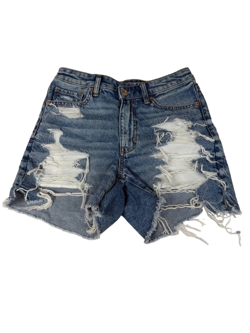 American Eagle Women’s Size 2 Highest Rise Baggy Shorts Jean Distressed #3143